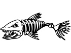  Fish Mad Skeleton Outline Decal