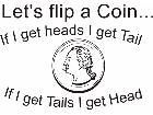  Flip Coin Heads Tails Decal