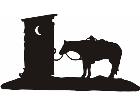  Horse Waitin Outhouse C U 1 Decal
