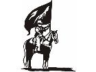  Horseman With Flag C U 1 Decal