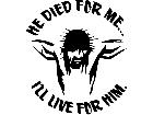  Jesus Died For Me Decal