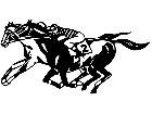  Jockeys Horse Racing Close Finish Decal