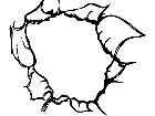 Metal Ripped Hole Decal