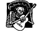  Mexican Guitar Skeleton Decal