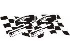  S S Chevy Checker Flag Decal