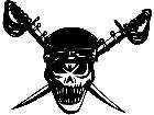  Skull Cross Swords Decal