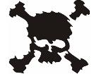  Skull Crossbones Jagged Decal