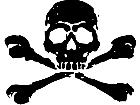  Skull Crossbones Rough Decal