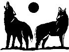  Wolves Howling Moon Decal