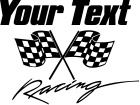  Your Text Racing Checker Flags 1 Decal