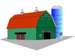 Sticker Custom Preview Image #000757 Agriculture Barn Silo1