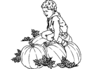 Sticker Custom Preview Image #000765 Agriculture Boywith Pumpkins