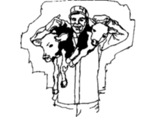 Sticker Custom Preview Image #000768 Agriculture Carrying Calfs