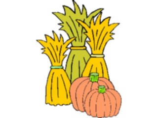 Sticker Custom Preview Image #000783 Agriculture Cornstalks Pumpkins