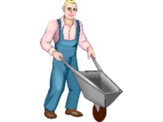 Sticker Custom Preview Image #000884 Agriculture Farmer Wheelbarrow