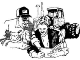 Sticker Custom Preview Image #000886 Agriculture Farmers Reading Manual