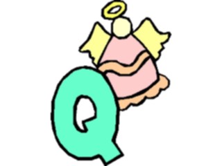 Sticker Custom Preview Image #001257 Alphabets General Angel Angel Q