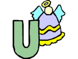 Sticker Custom Preview Image #001261 Alphabets General Angel Angel U