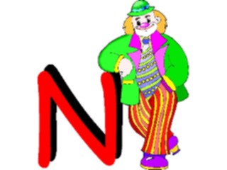 Sticker Custom Preview Image #002656 Alphabets General Clown Clown N