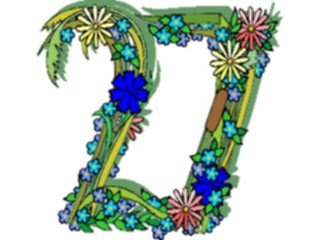 Sticker Custom Preview Image #003697 Alphabets General Flowery Flowery27