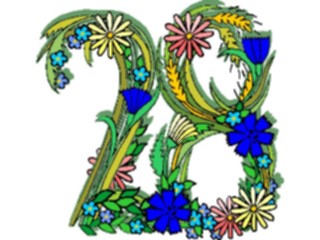 Sticker Custom Preview Image #003698 Alphabets General Flowery Flowery28