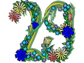 Sticker Custom Preview Image #003699 Alphabets General Flowery Flowery29