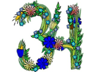 Sticker Custom Preview Image #003704 Alphabets General Flowery Flowery34