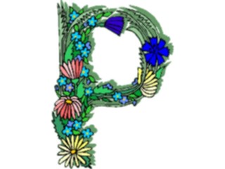 Sticker Custom Preview Image #003742 Alphabets General Flowery Flowery P1