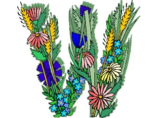 Sticker Custom Preview Image #003756 Alphabets General Flowery Flowery W1