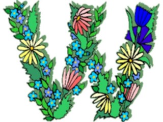 Sticker Custom Preview Image #003757 Alphabets General Flowery Flowery W2