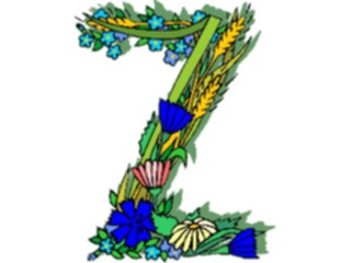 Sticker Custom Preview Image #003762 Alphabets General Flowery Flowery Z1