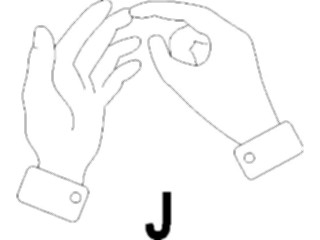 Sticker Custom Preview Image #013223 Alphabets Specialized Sign Language Sign Language J