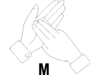 Sticker Custom Preview Image #013226 Alphabets Specialized Sign Language Sign Language M