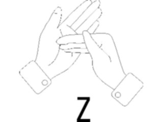 Sticker Custom Preview Image #013239 Alphabets Specialized Sign Language Sign Language Z