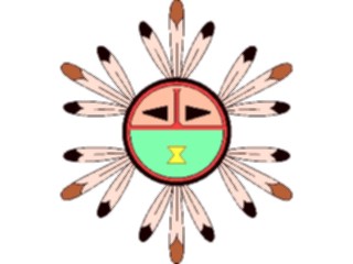 Sticker Custom Preview Image #013602 Americana Native Designs Sun Face07