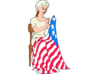 Sticker Custom Preview Image #013836 Americana Symbols History Betsy Ross