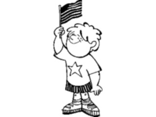 Sticker Custom Preview Image #013840 Americana Symbols History Boy Waving Flag1