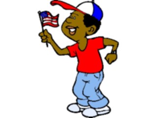 Sticker Custom Preview Image #013841 Americana Symbols History Boy Waving Flag2