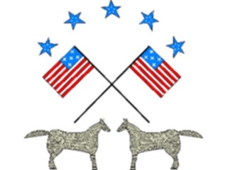 Sticker Custom Preview Image #014073 Americana Symbols History Horses Flags