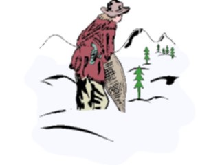 Sticker Custom Preview Image #014114 Americana Symbols History Manwith Snowshoe