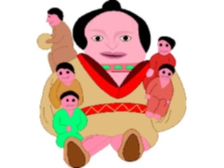 Sticker Custom Preview Image #014228 Americana Symbols History Native American Dolls