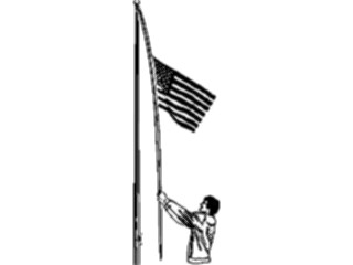 Sticker Custom Preview Image #014301 Americana Symbols History Raisingthe Flag