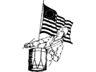 Sticker Custom Preview Image #014306 Americana Symbols History Revolutionary Drummer2
