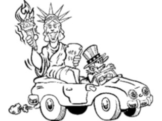 Sticker Custom Preview Image #014371 Americana Symbols History Statueof Libertyin Car