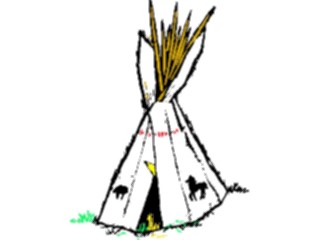 Sticker Custom Preview Image #014376 Americana Symbols History Teepee05