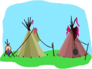 Sticker Custom Preview Image #014394 Americana Symbols History Teepees1