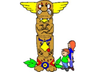 Sticker Custom Preview Image #014408 Americana Symbols History Totem Pole6