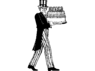 Sticker Custom Preview Image #014441 Americana Symbols History Uncle Samwith Cake