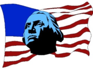 Sticker Custom Preview Image #014460 Americana Symbols History Washington Flag