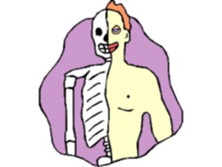 Sticker Custom Preview Image #014817 Anatomy Skeleton Half